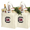 University of South Carolina Grocery Shopping Bags 2 PC SET USC Gamecocks Reusable Cotton Bags