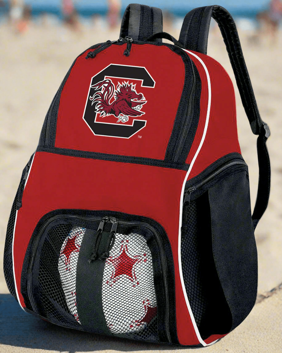 University of South Carolina Soccer Ball Backpack or USC Gamecocks Volleyball Sports Gear Bag Red