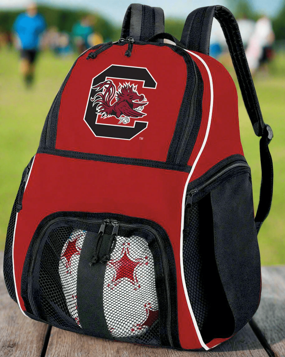 University of South Carolina Soccer Ball Backpack or USC Gamecocks Volleyball Sports Gear Bag Red