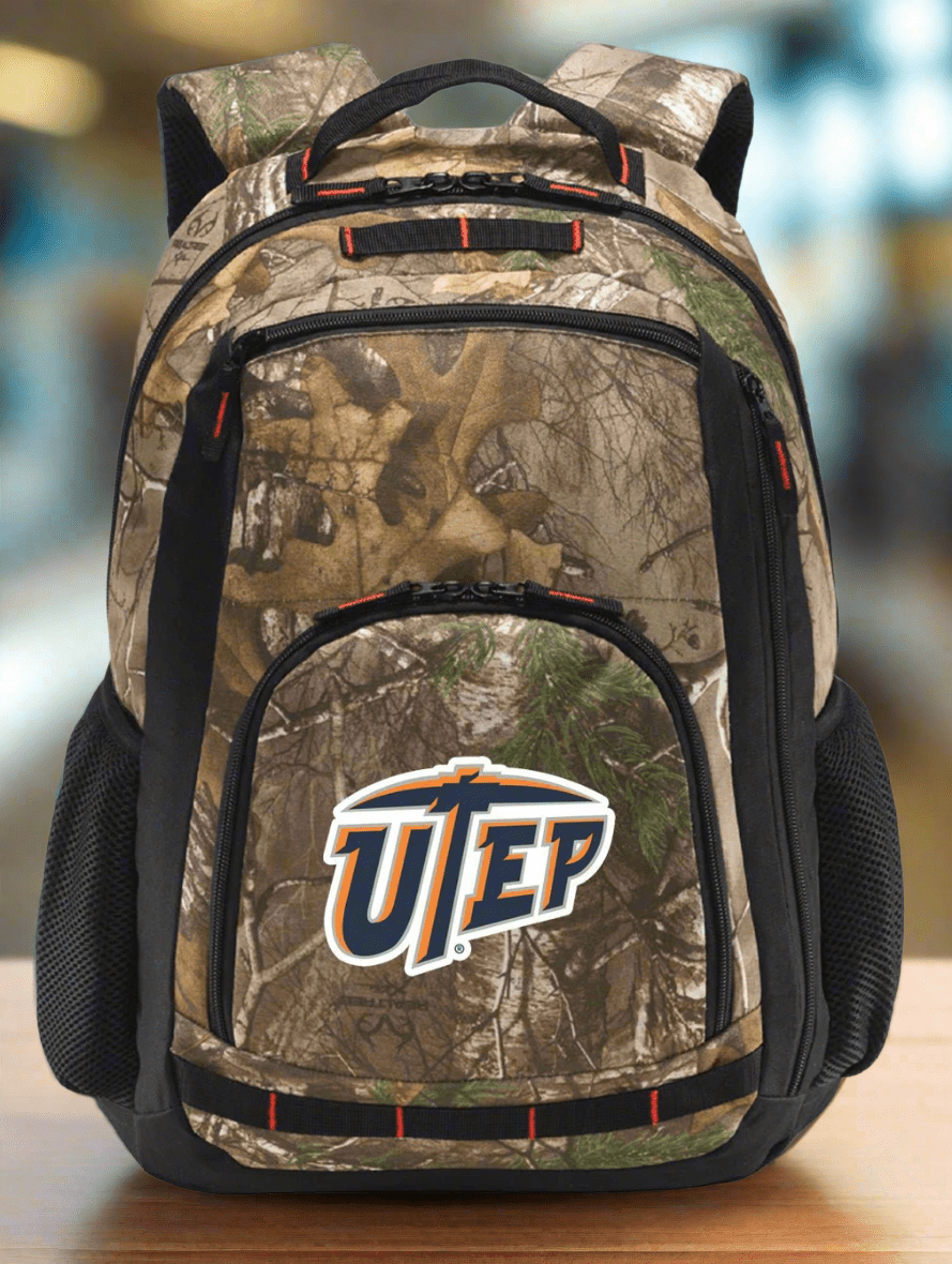 UTEP Camo Backpack University of Texas El Paso Laptop Computer Backpack