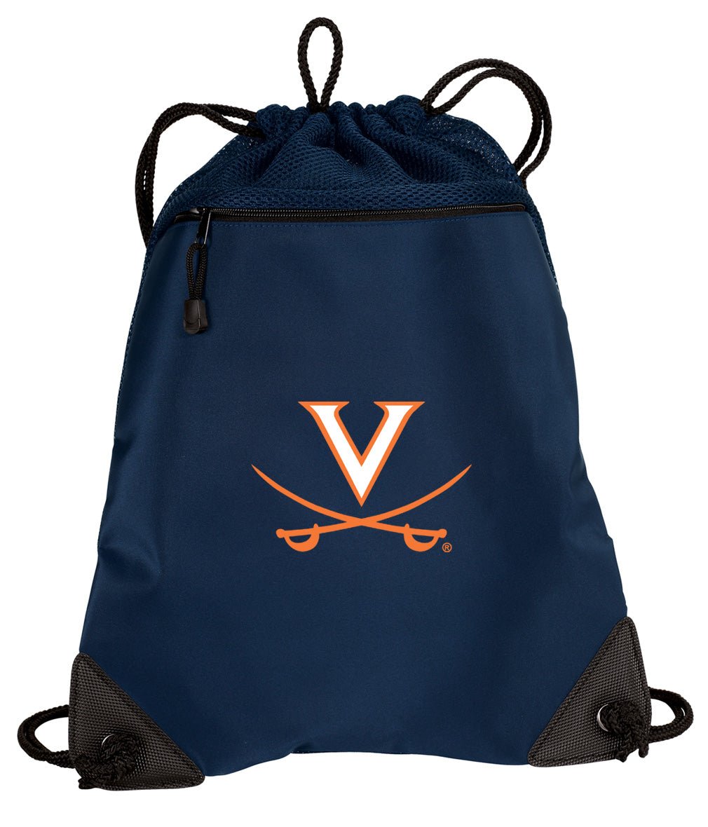 UVA Drawstring Backpack University of Virginia Cinch Pack - Mesh & Microfiber Navy