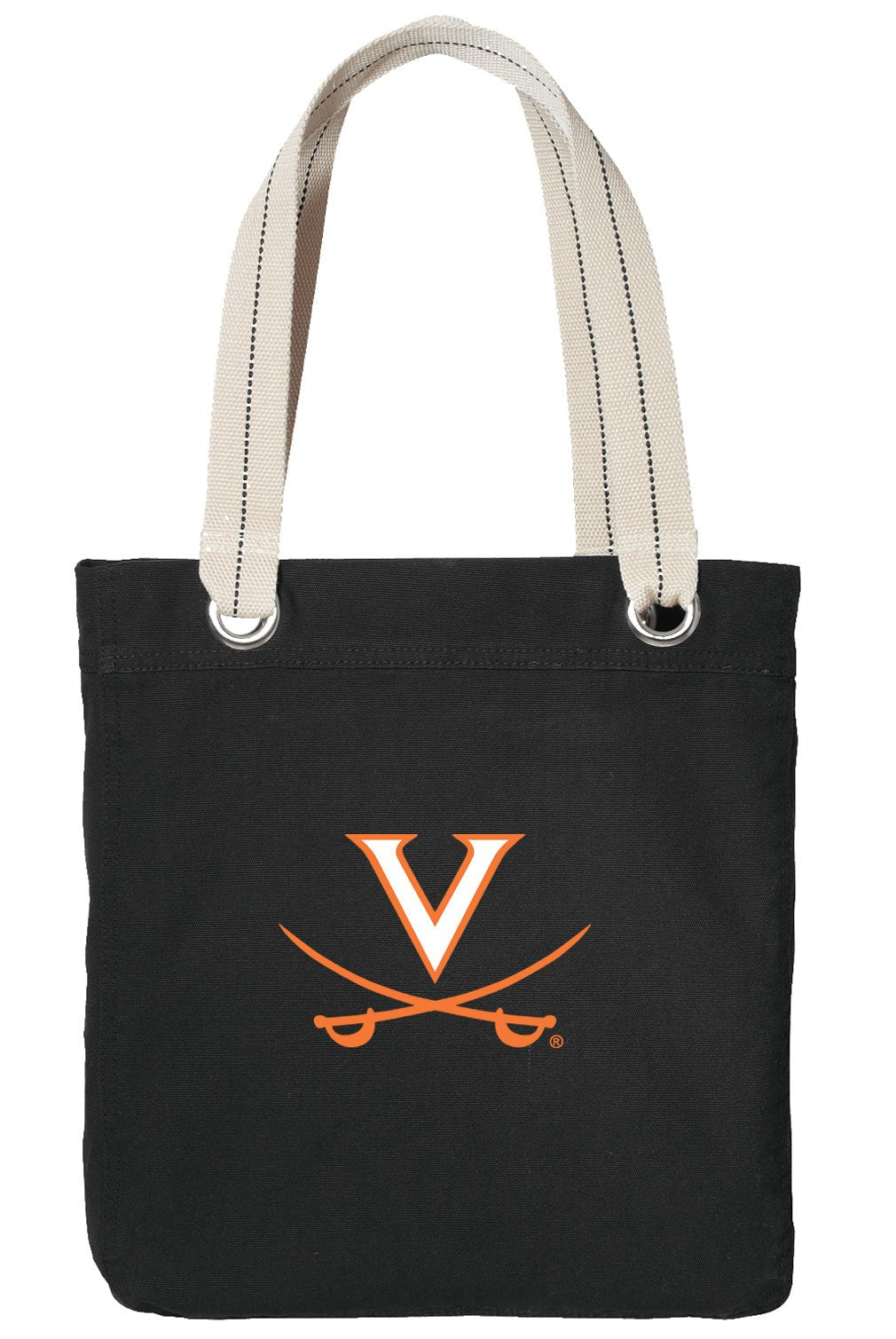 UVA Tote Bag University of Virginia Deluxe Canvas Shoulder Bag Black