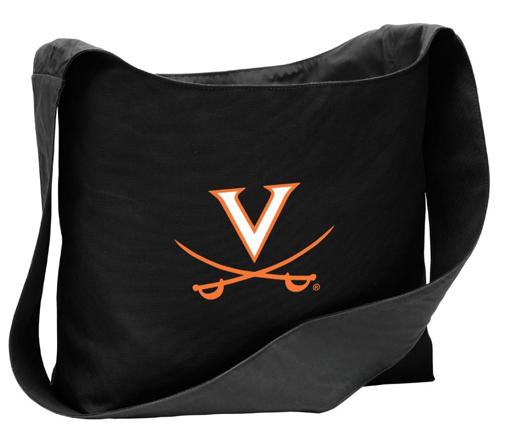 UVA Cross Body Bag University of Virginia Shoulder Tote Bag - Sling Style Black