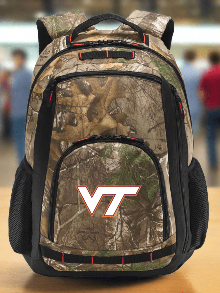 Virginia Tech Camo Backpack VT Hokies Laptop Computer Backpack