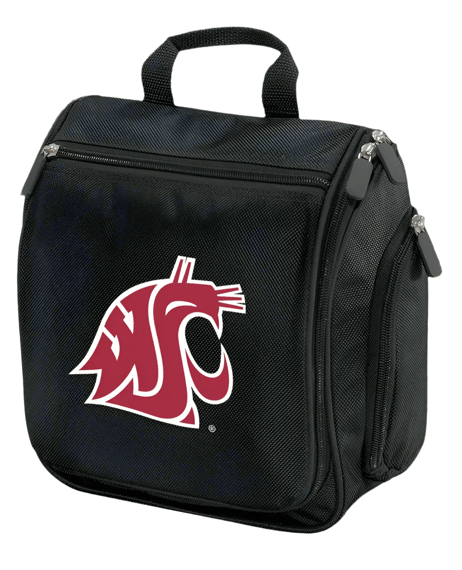 Washington State Toiletry Bag – Official WSU Cougars Travel Kit for Alumni, Students & Fans Black