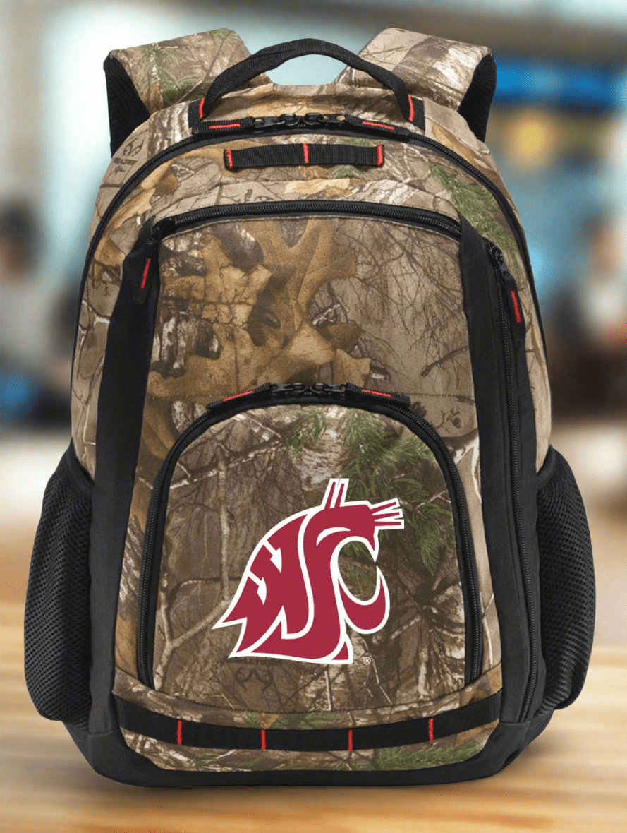 Washington State University Camo Backpack WSU Cougars Laptop Computer Backpack
