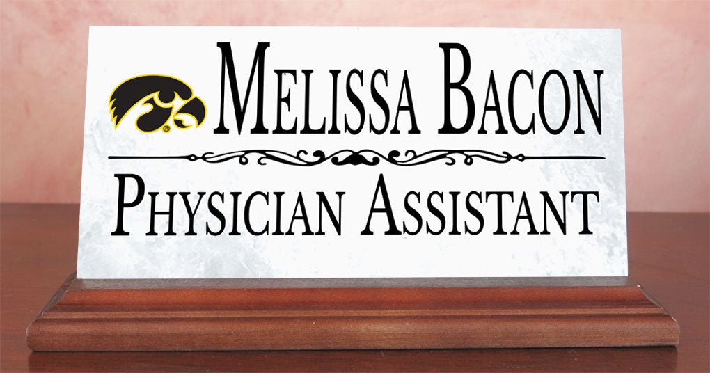 University of Iowa Nameplate for Desk or Shelf for Iowa Alumni, or Graduation Gift