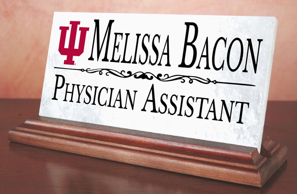Indiana University Nameplate for Desk or Shelf for IU Alumni, or IU Graduation Gift