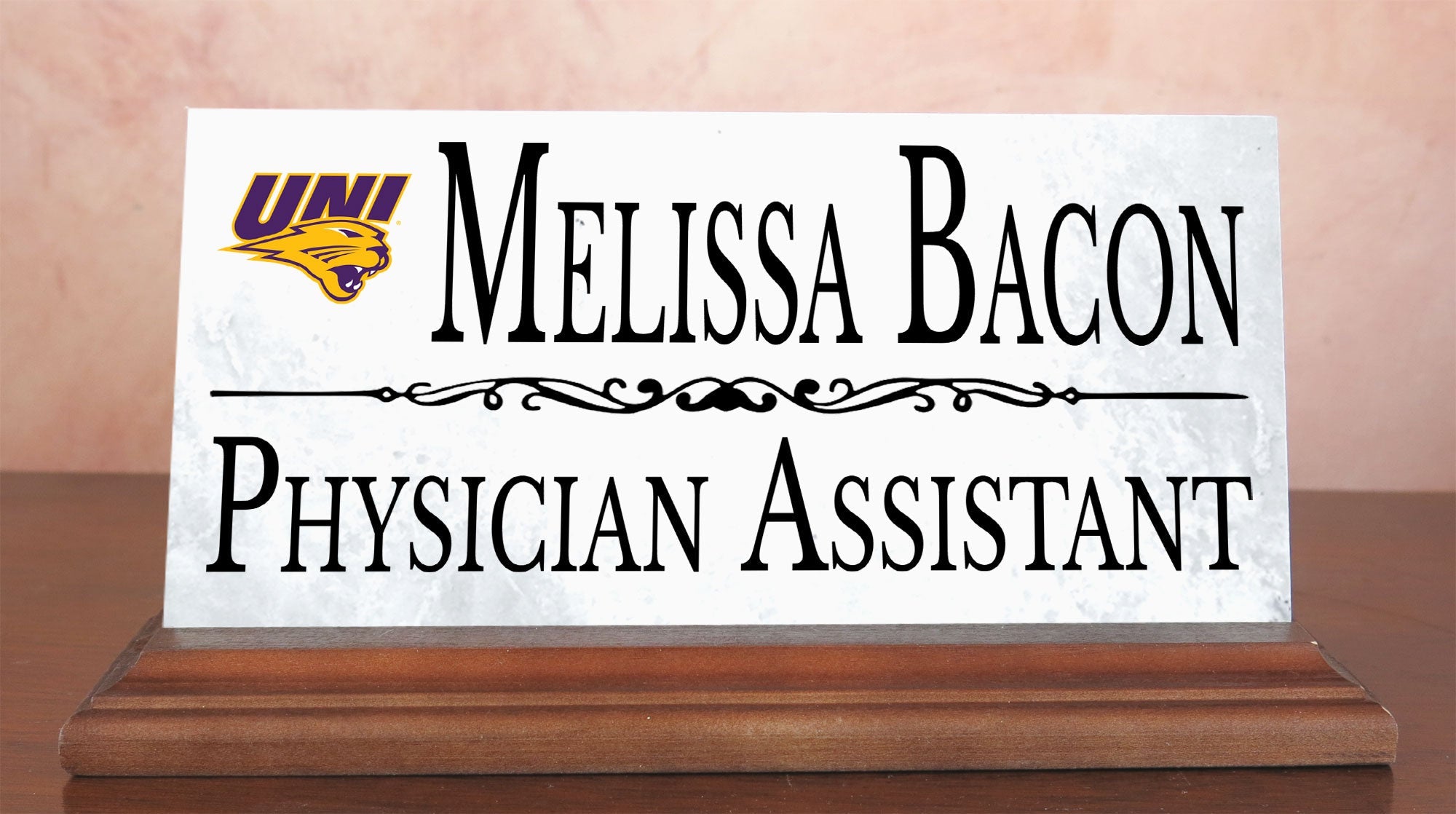 University of Northern Iowa Nameplate for Desk UNI Alumni, or Graduation Gift