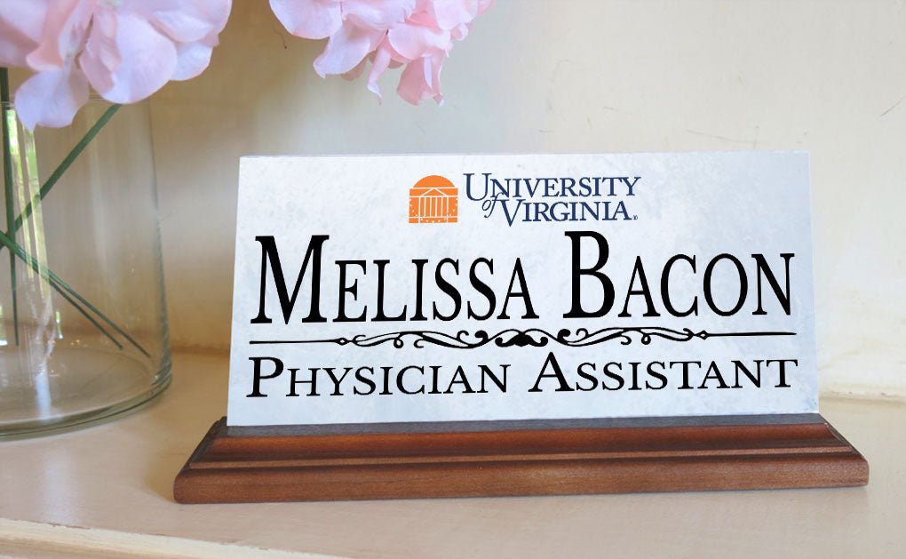 UVA Nameplate for Desk University of Virginia Alumni, or Graduation Gift UVA Word Logo