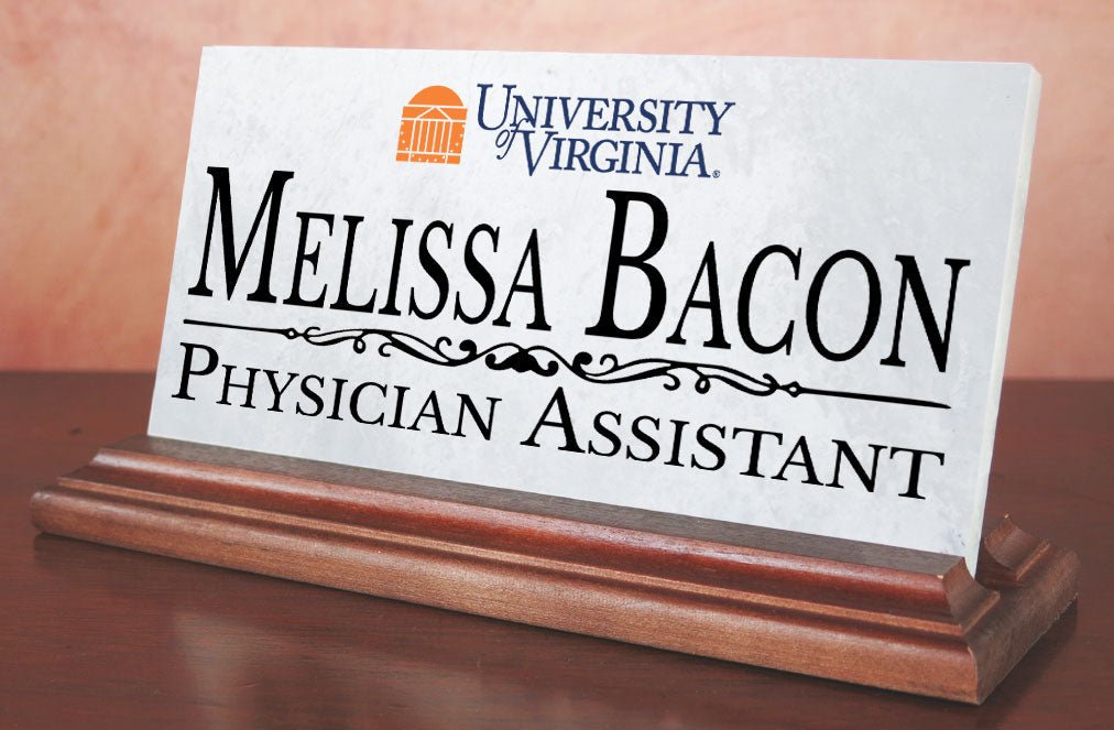 UVA Nameplate for Desk University of Virginia Alumni, or Graduation Gift UVA Word Logo