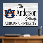 Custom Auburn Family Name Sign – Official Tigers Wall Art | Personalized AU Gift for Grads, Fans & Alumni Auburn Family Name