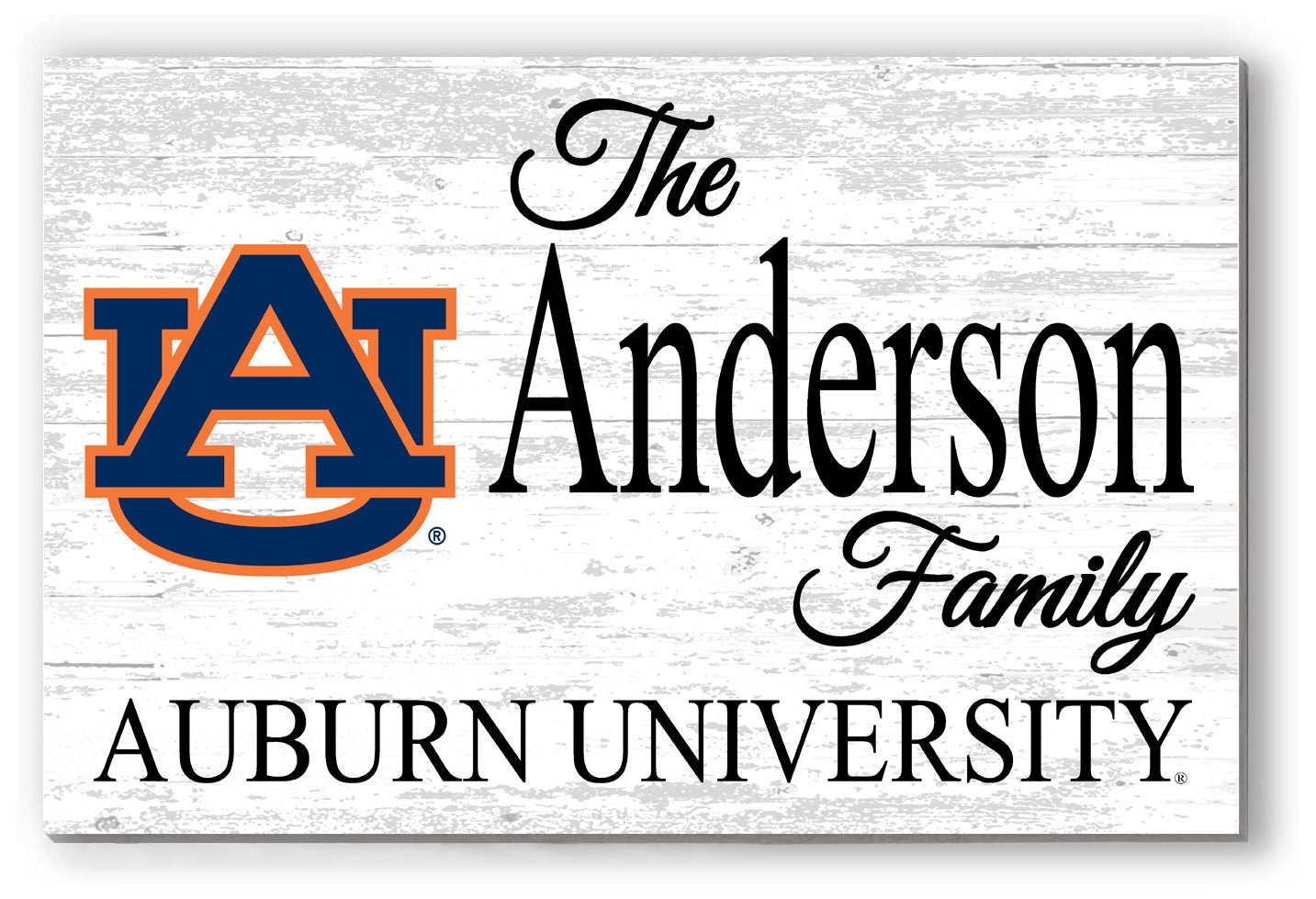 Custom Auburn Family Name Sign – Official Tigers Wall Art | Personalized AU Gift for Grads, Fans & Alumni Auburn Family Name
