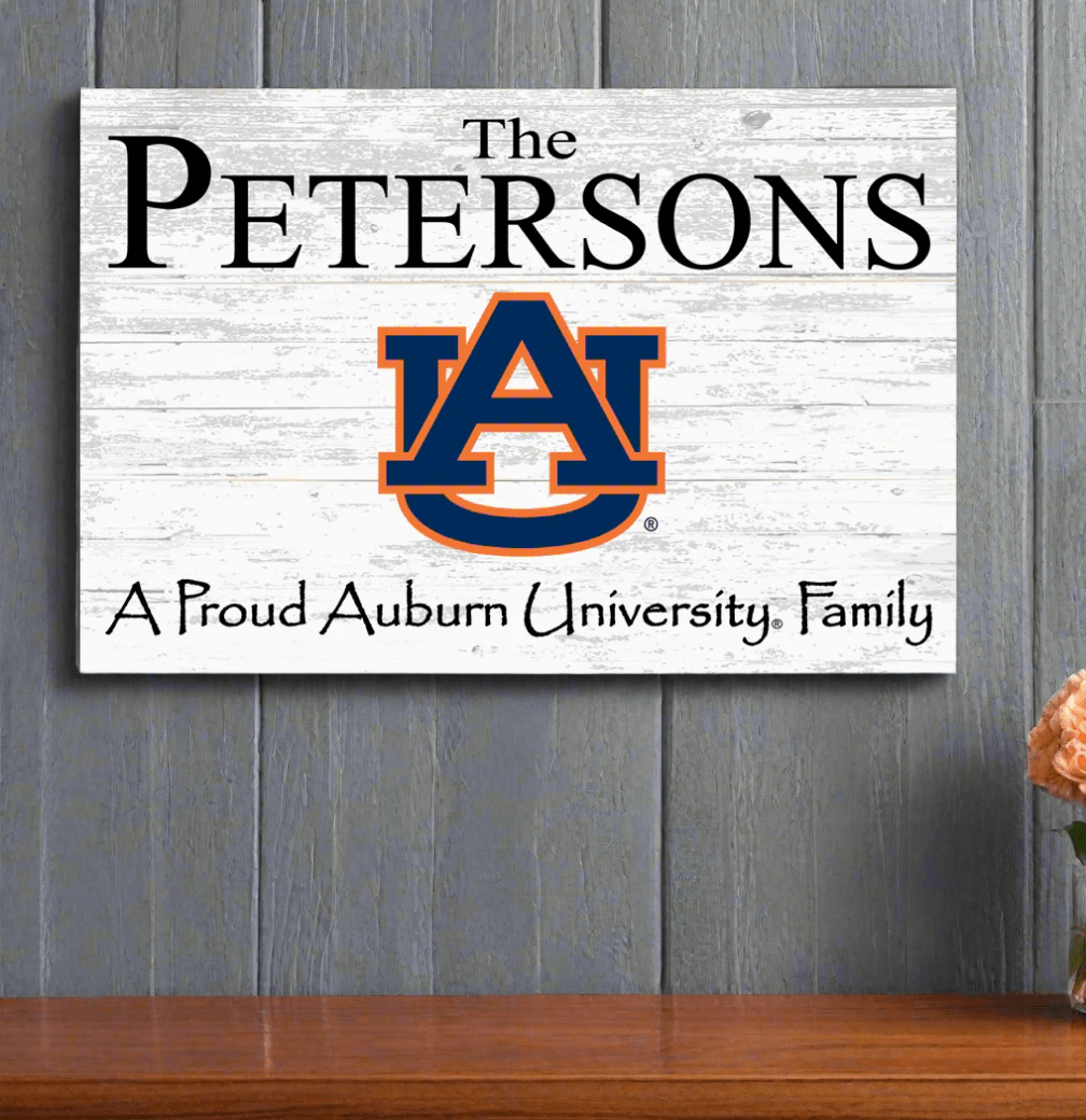 Custom Auburn Family Name Sign – Official Tigers Wall Art | Personalized AU Gift for Grads, Fans & Alumni Proud Auburn Family