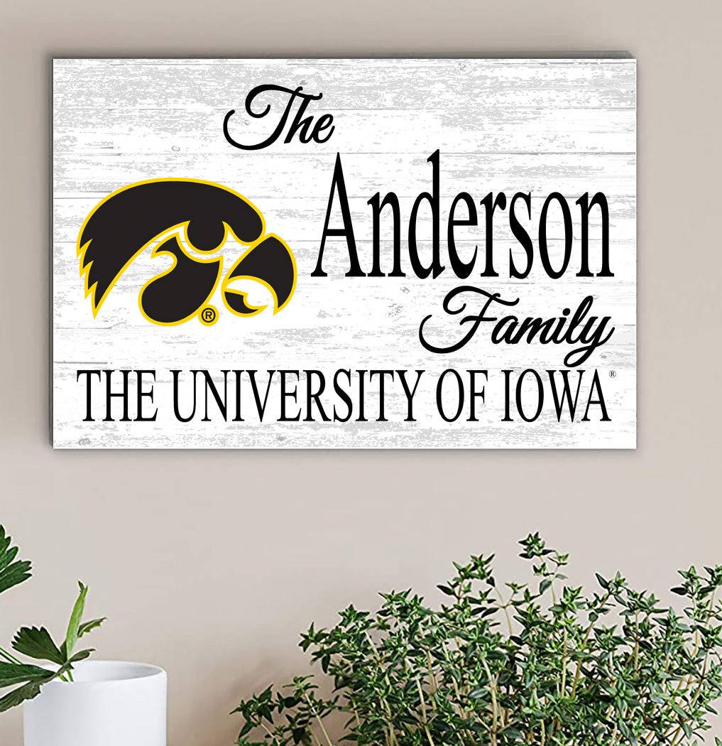 Custom University of Iowa Family Name Sign β Official Hawkeyes Wall Art | Personalized Gift for Alumni, Grads & Fans Iowa Family Name