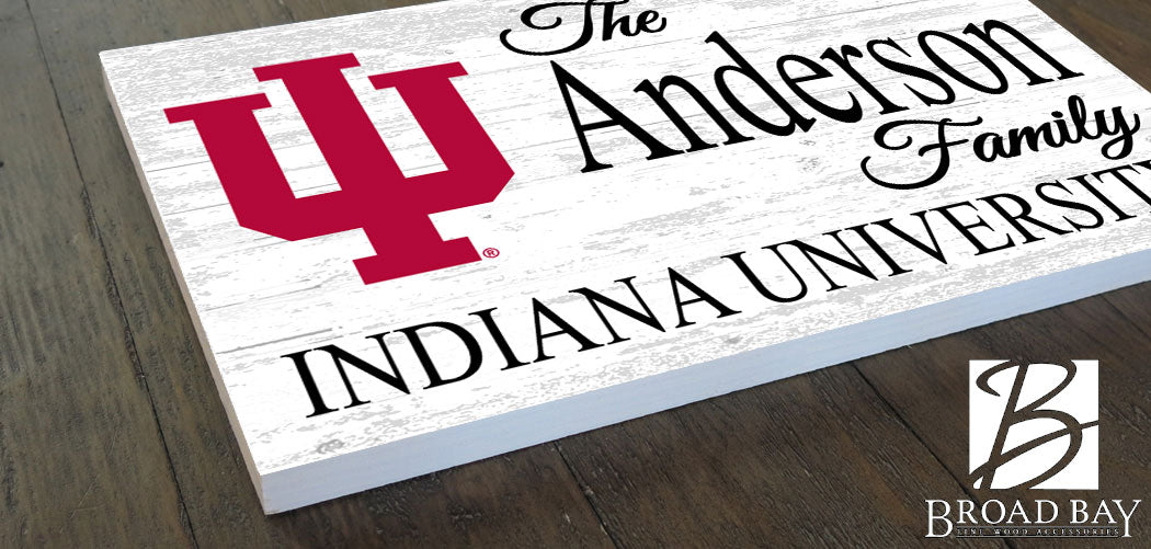 Custom Indiana University Family Name Sign – Official Hoosiers Wall Art | Personalized Gift for IU Alumni & Fans Family Name