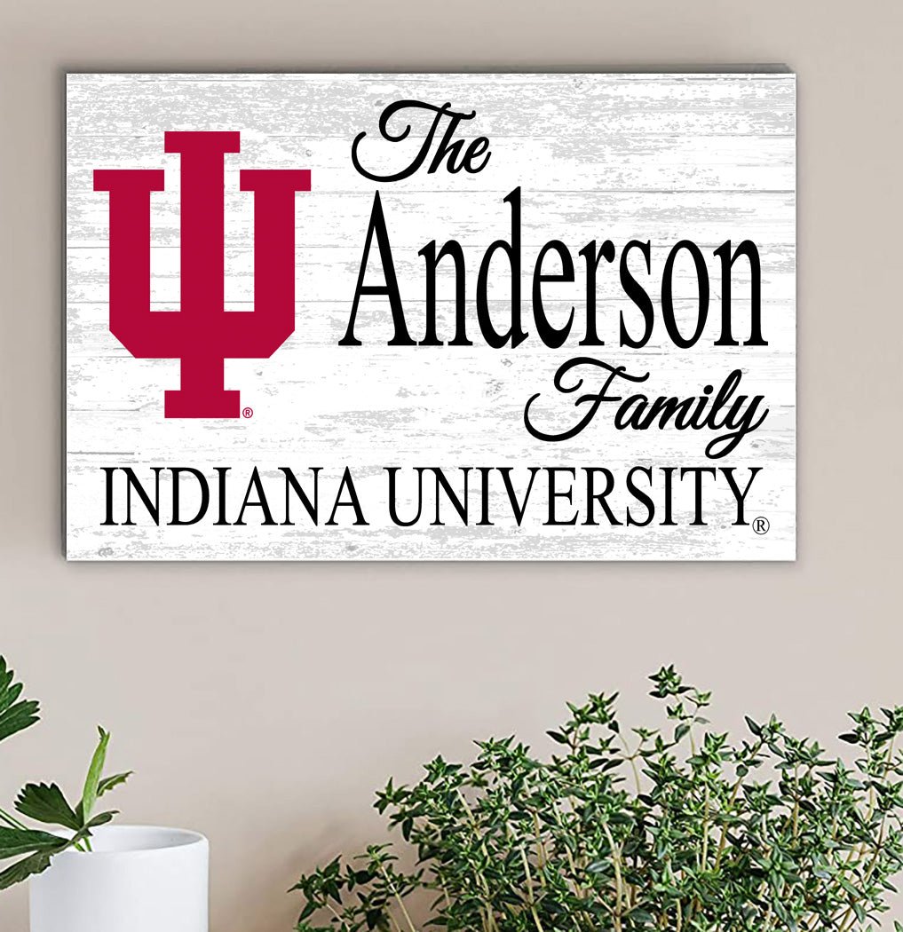 Custom Indiana University Family Name Sign – Official Hoosiers Wall Art | Personalized Gift for IU Alumni & Fans Family Name