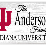 Custom Indiana University Family Name Sign – Official Hoosiers Wall Art | Personalized Gift for IU Alumni & Fans Family Name