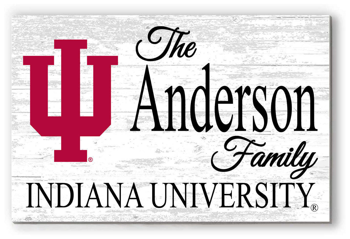 Custom Indiana University Family Name Sign – Official Hoosiers Wall Art | Personalized Gift for IU Alumni & Fans Family Name