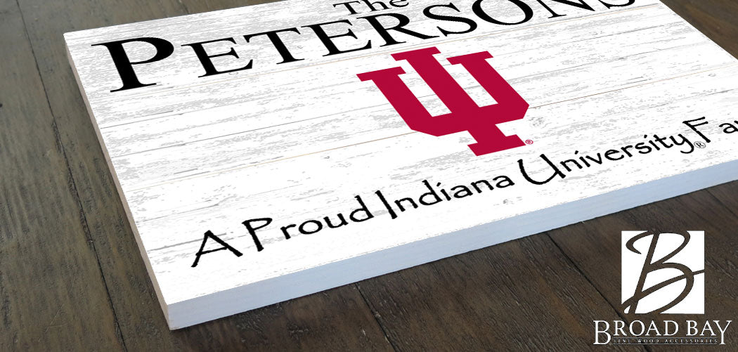 Custom Indiana University Family Name Sign – Official Hoosiers Wall Art | Personalized Gift for IU Alumni & Fans Proud IU Family