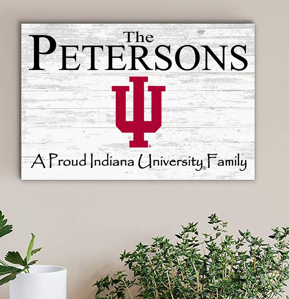 Custom Indiana University Family Name Sign – Official Hoosiers Wall Art | Personalized Gift for IU Alumni & Fans Proud IU Family