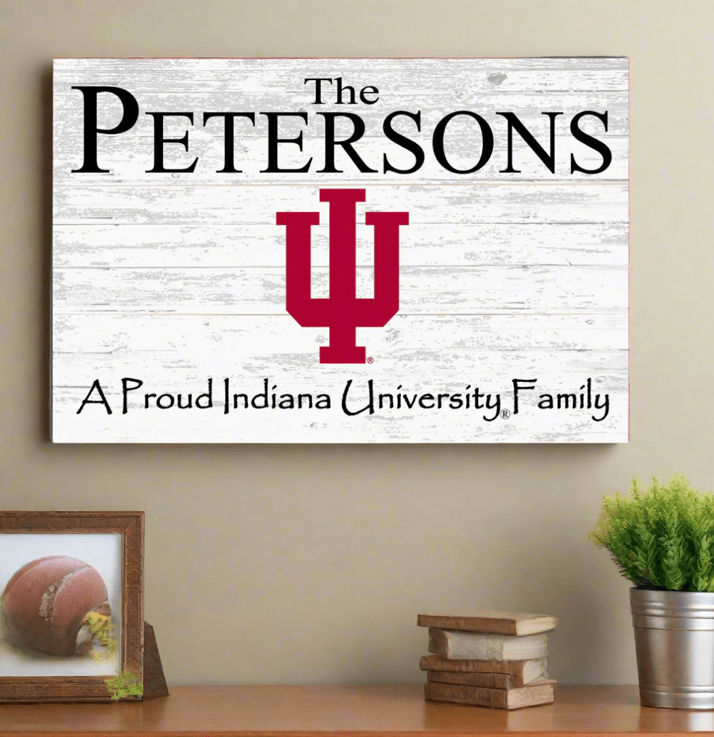 Custom Indiana University Family Name Sign – Official Hoosiers Wall Art | Personalized Gift for IU Alumni & Fans Proud IU Family