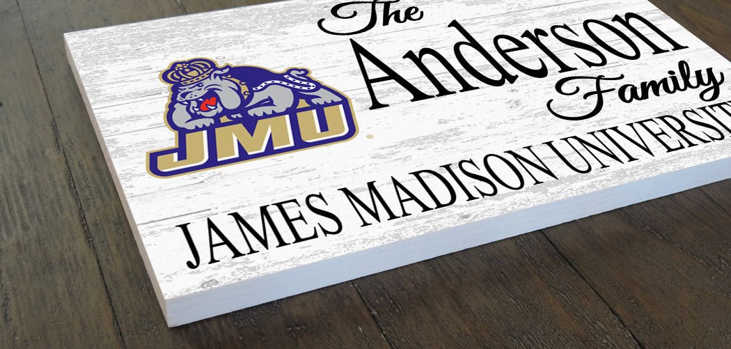 JMU Family Name Sign for James Madison Alumni, Fans or Graduation Family Name