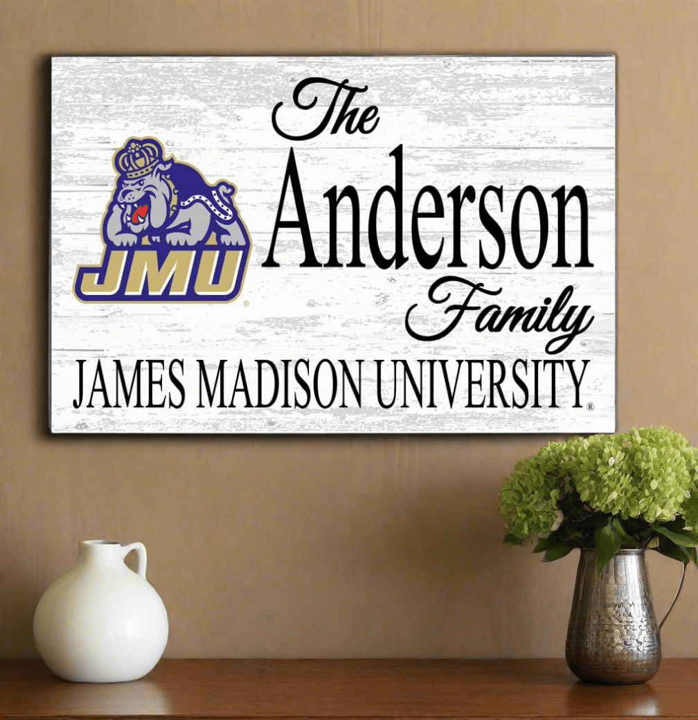 JMU Family Name Sign for James Madison Alumni, Fans or Graduation Family Name