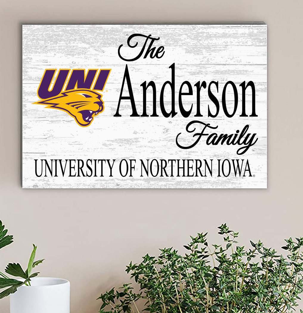 Custom UNI Family Name Sign β Personalized Panthers Wall Art | Official Northern Iowa Gift for Fans, Grads & Alumni Northern Iowa Family Sign