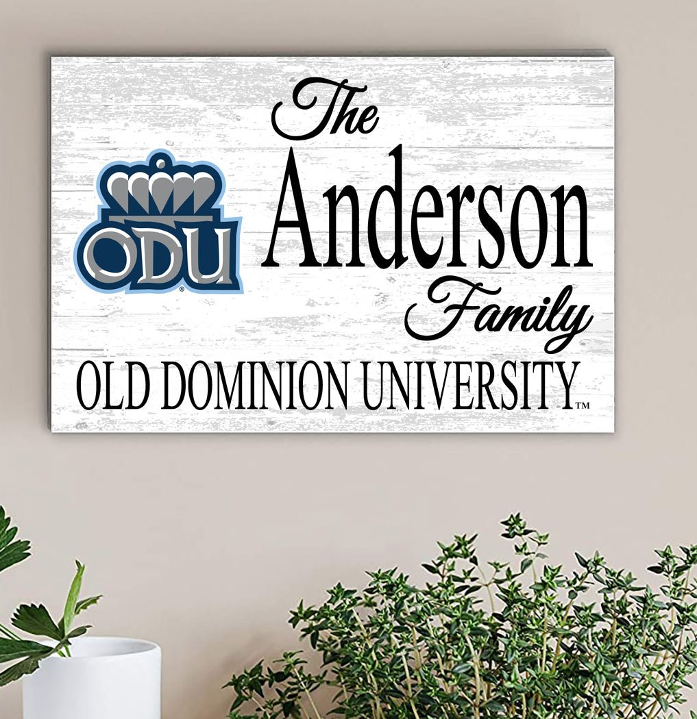 Custom ODU Family Name Sign β Personalized Old Dominion University Wall Art | Official Gift for Monarch Alumni or Fans ODU Family Sign