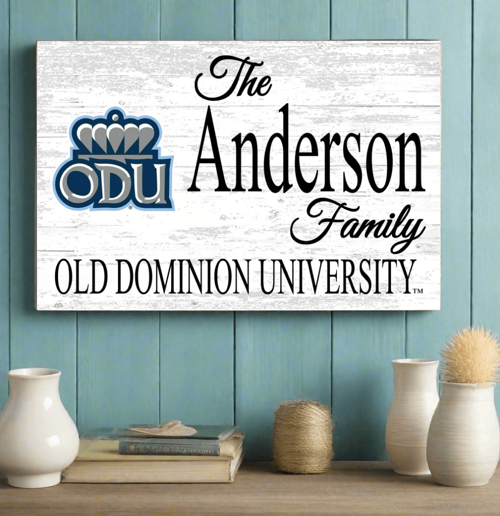 Custom ODU Family Name Sign β Personalized Old Dominion University Wall Art | Official Gift for Monarch Alumni or Fans ODU Family Sign