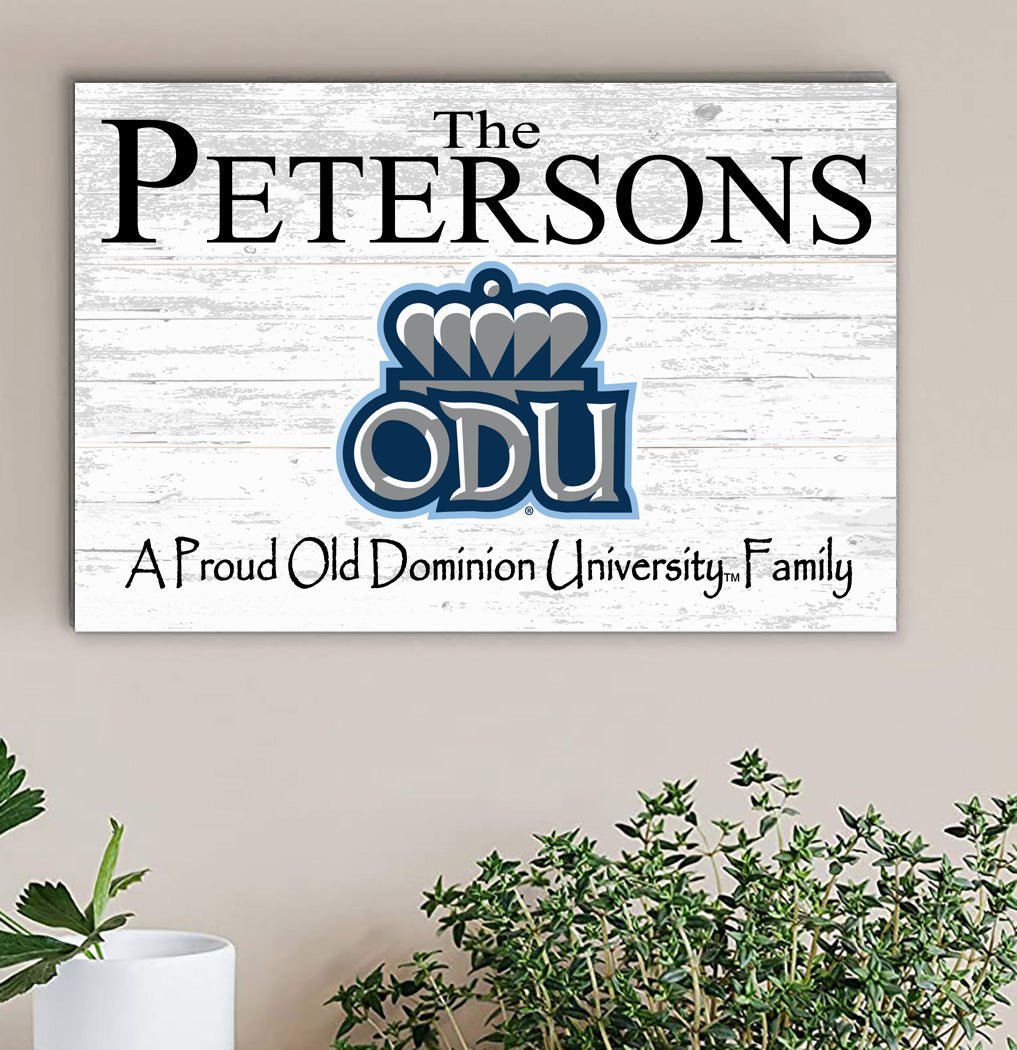 Custom ODU Family Name Sign β Personalized Old Dominion University Wall Art | Official Gift for Monarch Alumni or Fans A Proud ODU Family Sign