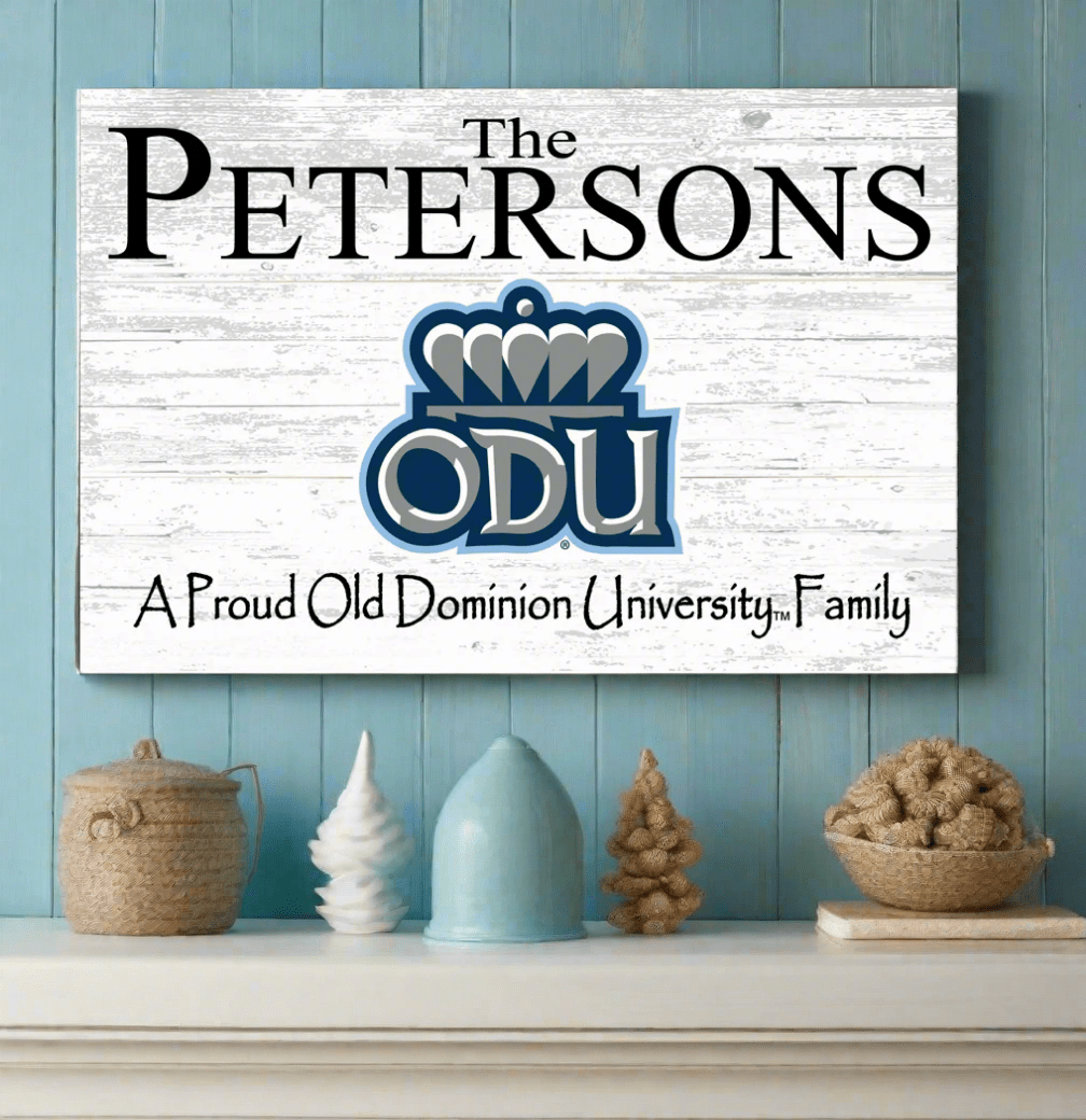 Custom ODU Family Name Sign β Personalized Old Dominion University Wall Art | Official Gift for Monarch Alumni or Fans ODU Family Sign