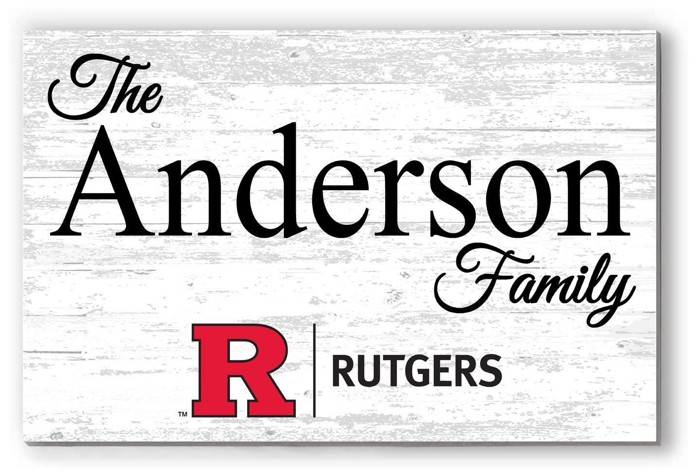 Rutgers Family Name Sign for RU Alumni, Fans or Graduation Family Name