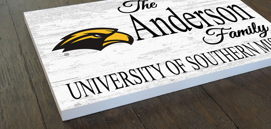 Southern Miss Family Name Sign for Southern Mississippi Alumni, Fans or Graduation Family Name