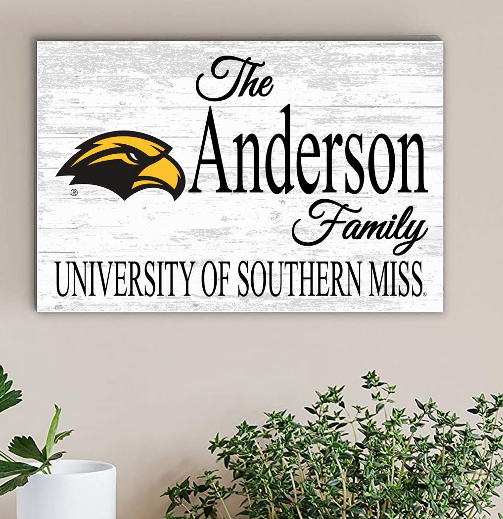 Southern Miss Family Name Sign for Southern Mississippi Alumni, Fans or Graduation Family Name