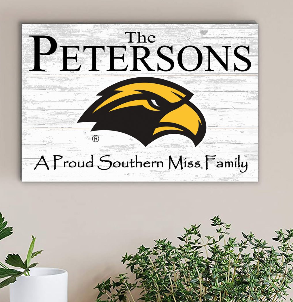Southern Miss Family Name Sign for Southern Mississippi Alumni, Fans or Graduation A Proud Southern Miss Family