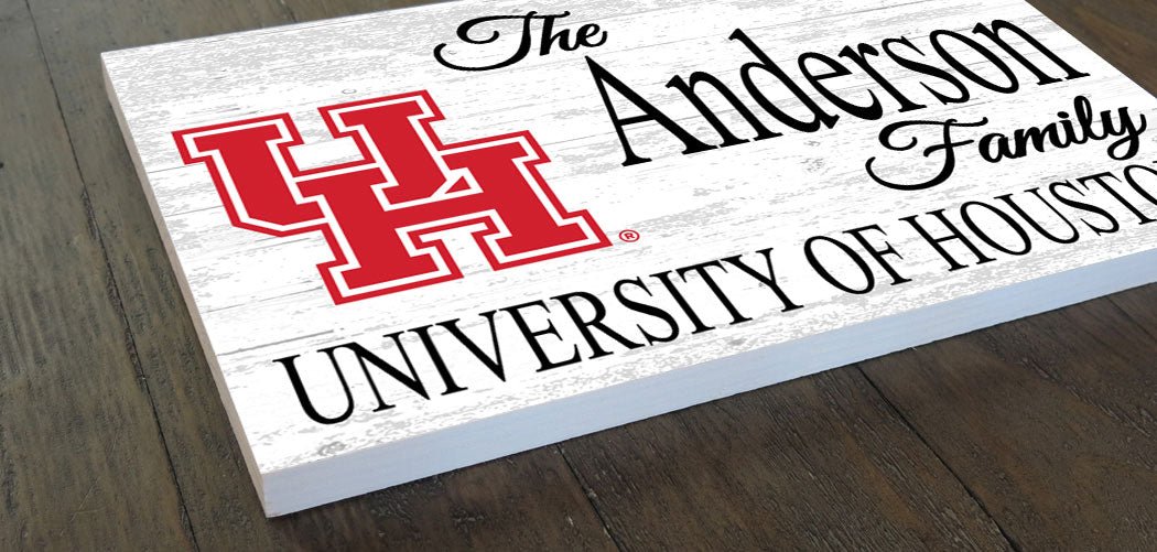 University of Houston Family Name Sign for UH Alumni, Fans or Graduation Family Name