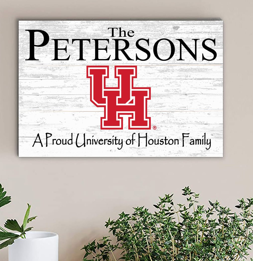 University of Houston Family Name Sign for UH Alumni, Fans or Graduation A Proud UH Family