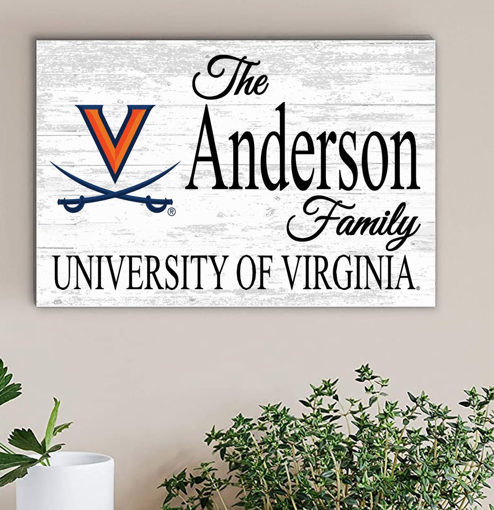 University of Virginia Family Name Sign for UVA Alumni, Fans or Graduation Family Name