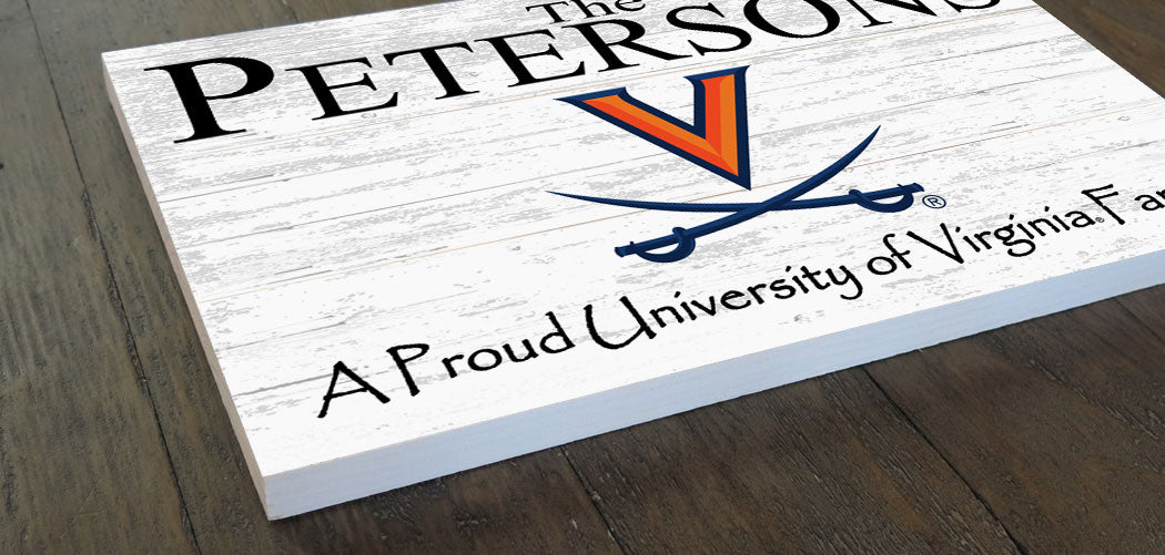 University of Virginia Family Name Sign for UVA Alumni, Fans or Graduation A Proud UVA Family