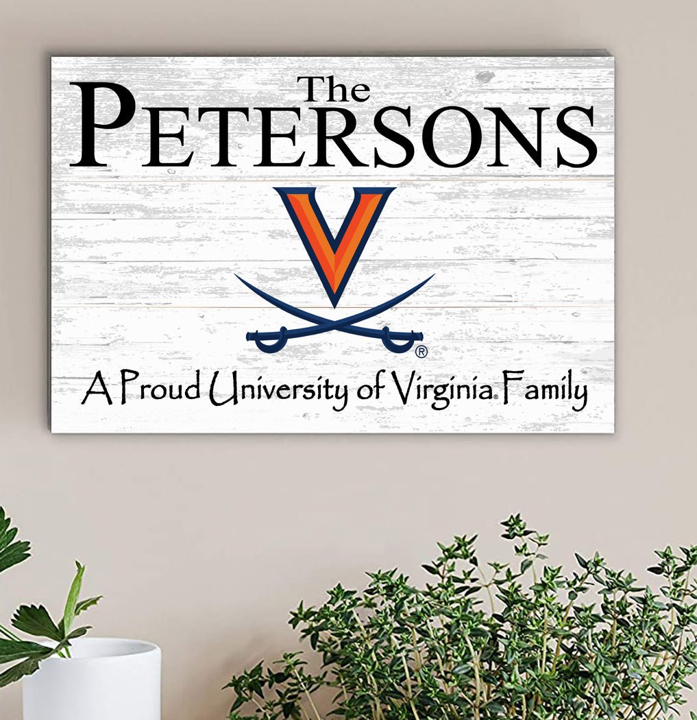 University of Virginia Family Name Sign for UVA Alumni, Fans or Graduation A Proud UVA Family