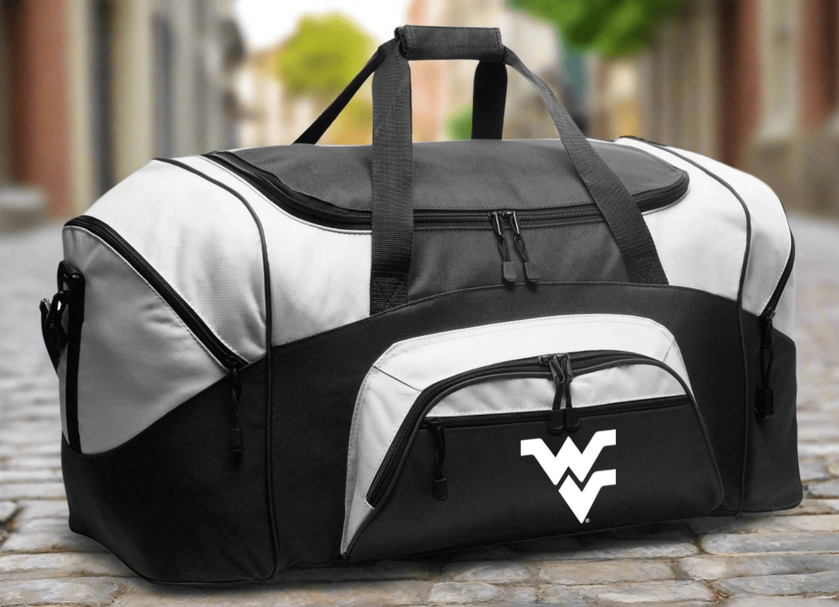 West Virginia Duffel Bag β WVU Gym, Travel & Soft-Sided Suitcase Gear Bag Black