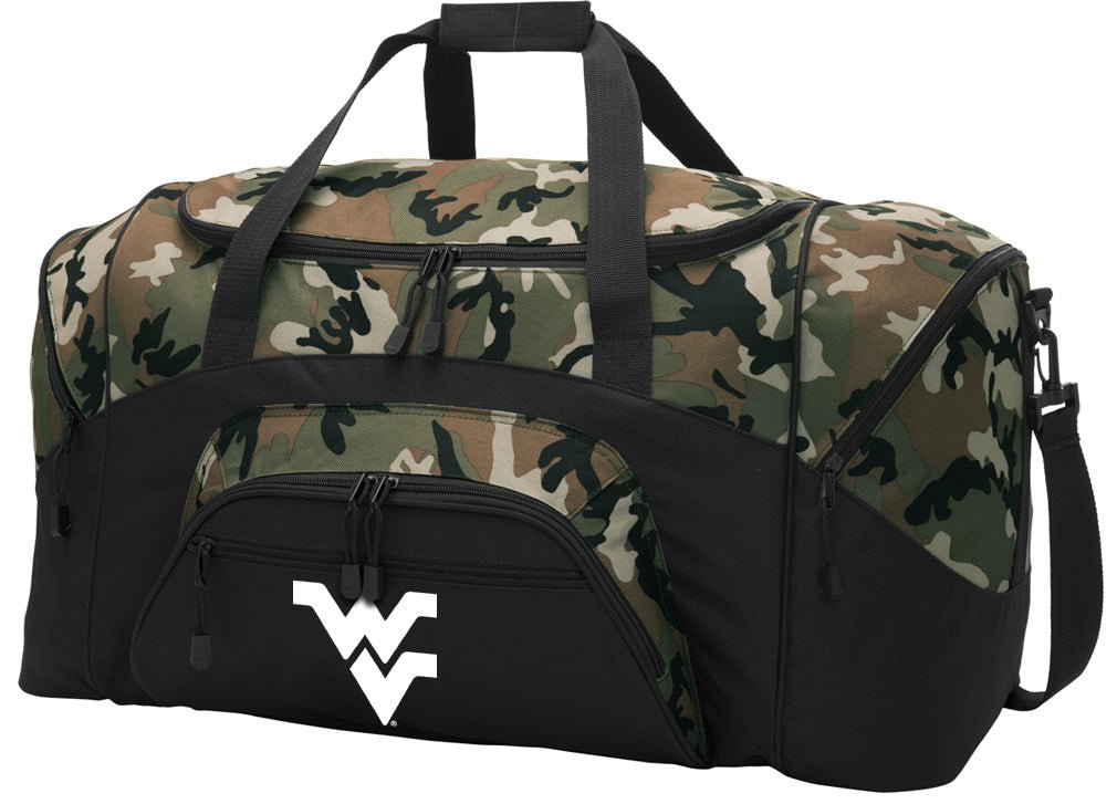 West Virginia Camo Duffel Bag – Official Mountaineers Travel, Gym & Sports Bag with Shoulder Strap – 600D Polyester