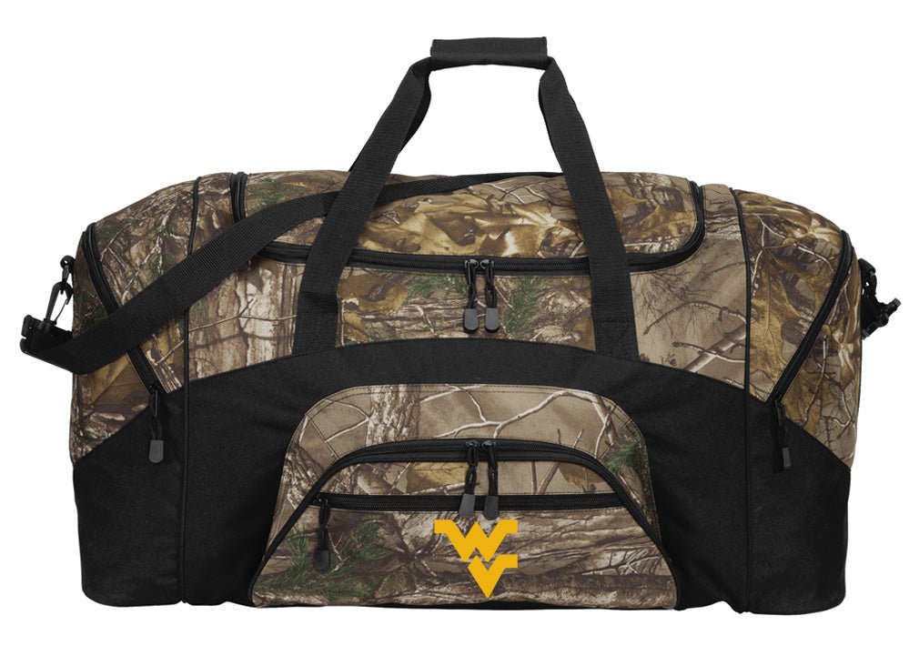 West Virginia University Camo Large Duffel Bag WVU Suitcase Travel Bag or Sports Gear Bag
