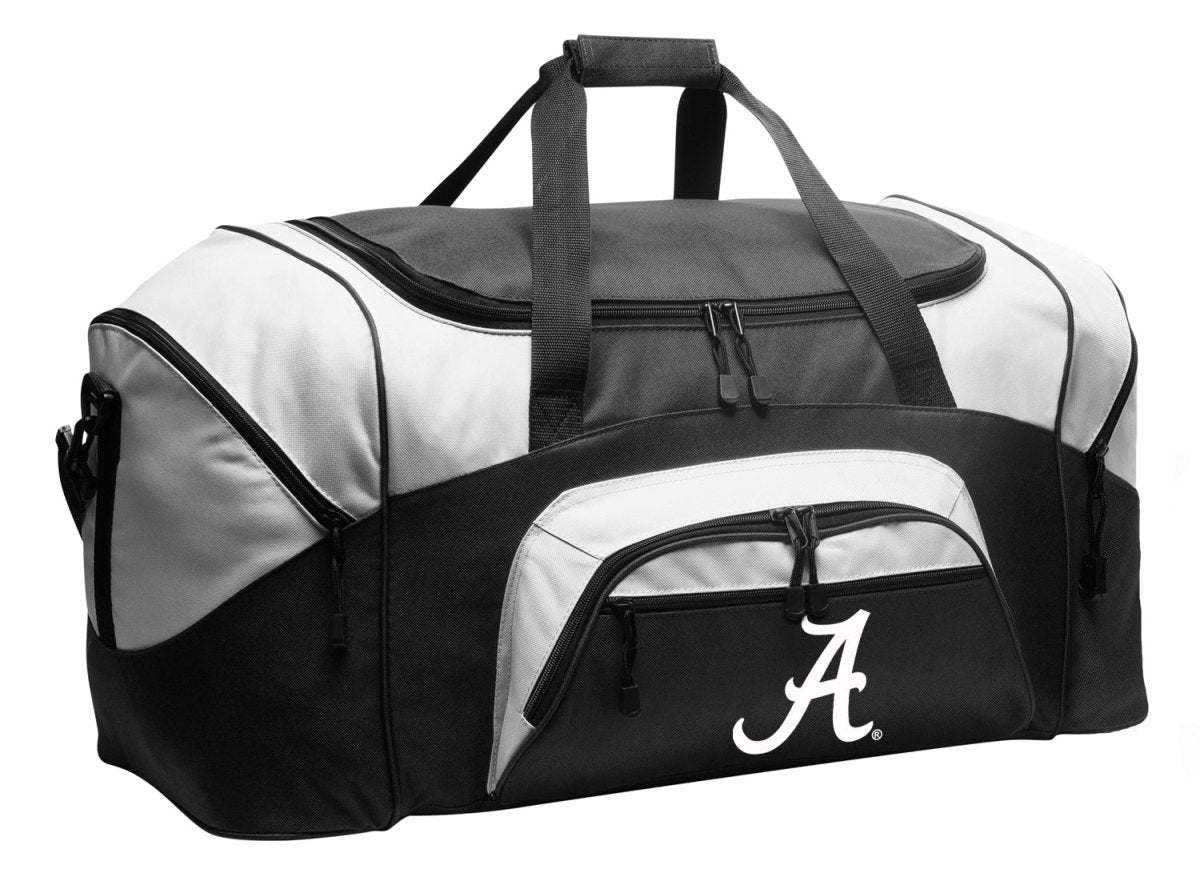 University of Alabama Duffel Bag – Official Crimson Tide Gym & Travel Gear Bag Black with White Logo