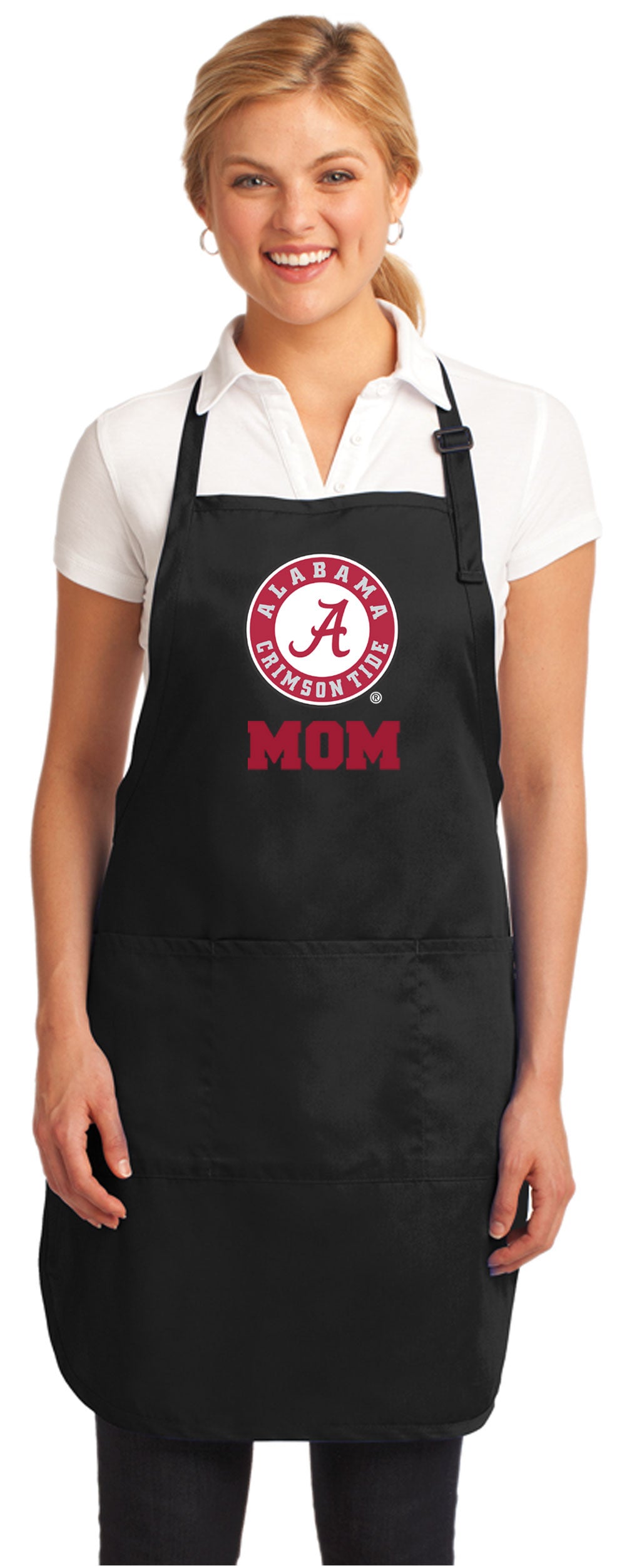 Premium Alabama Logo Apron - Stain Resistant Fabric Alabama Mom on Black