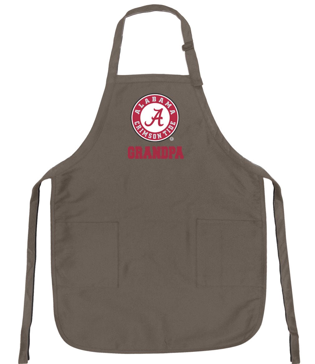Premium Alabama Logo Apron - Stain Resistant Fabric Alabama Grandpa on Khaki