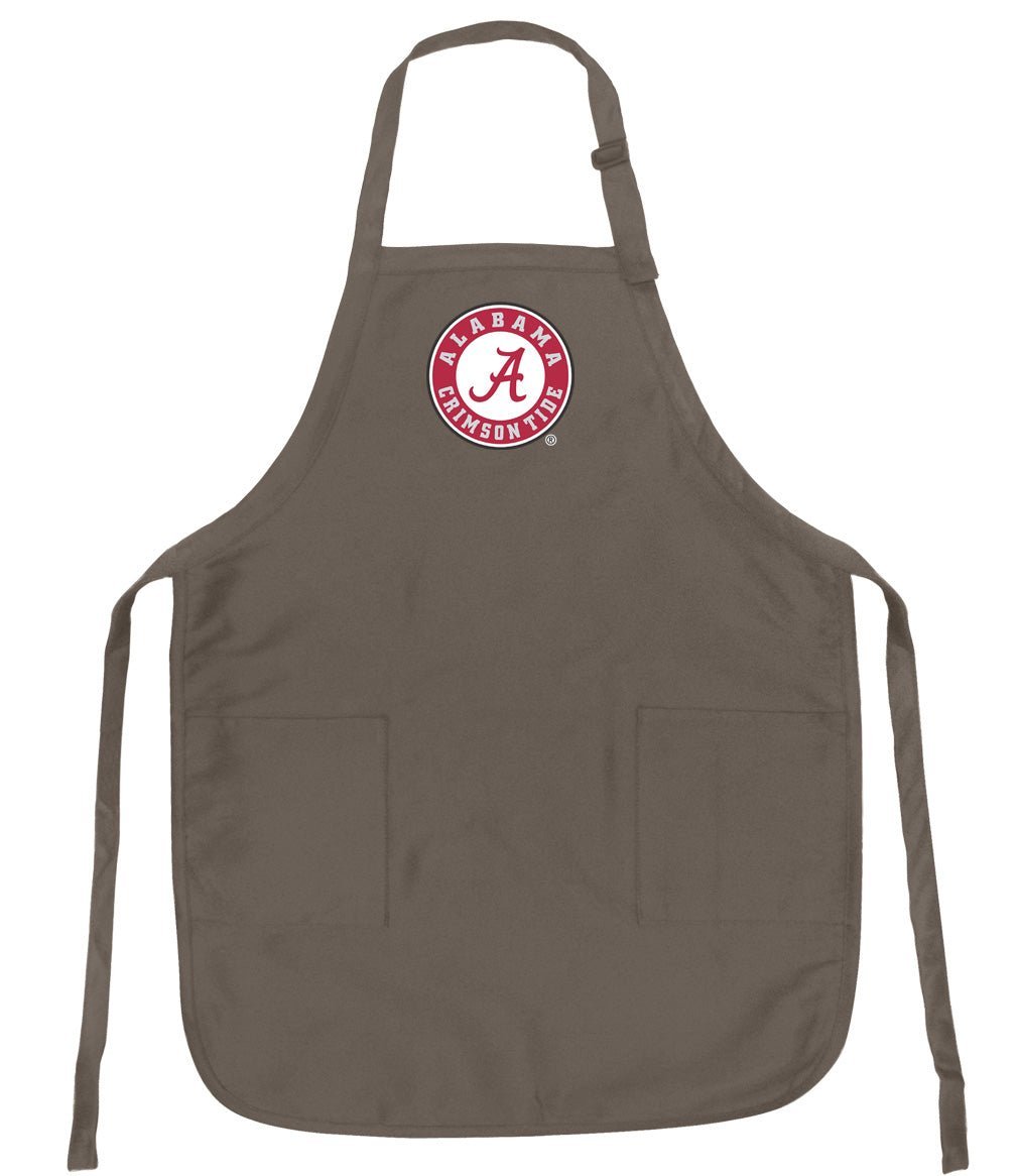 Premium Alabama Logo Apron - Stain Resistant Fabric Alabama Apron Khaki