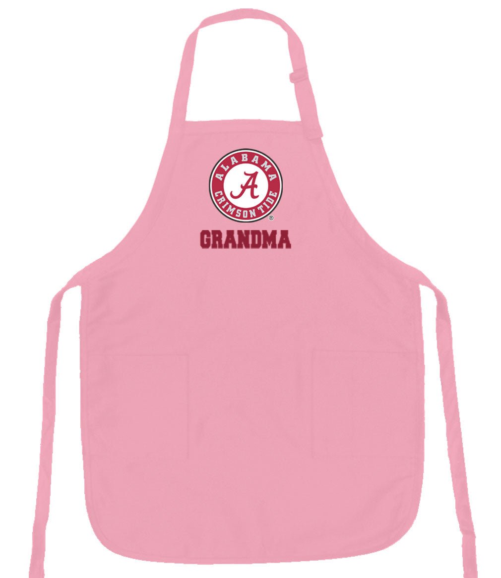 Premium Alabama Logo Apron - Stain Resistant Fabric Pink Alabama Grandma Apron